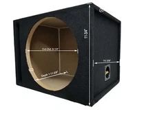 Bass Rockers 10" inch Single Vented Carpeted Car Subwoofer Enclosure Box BR10SV