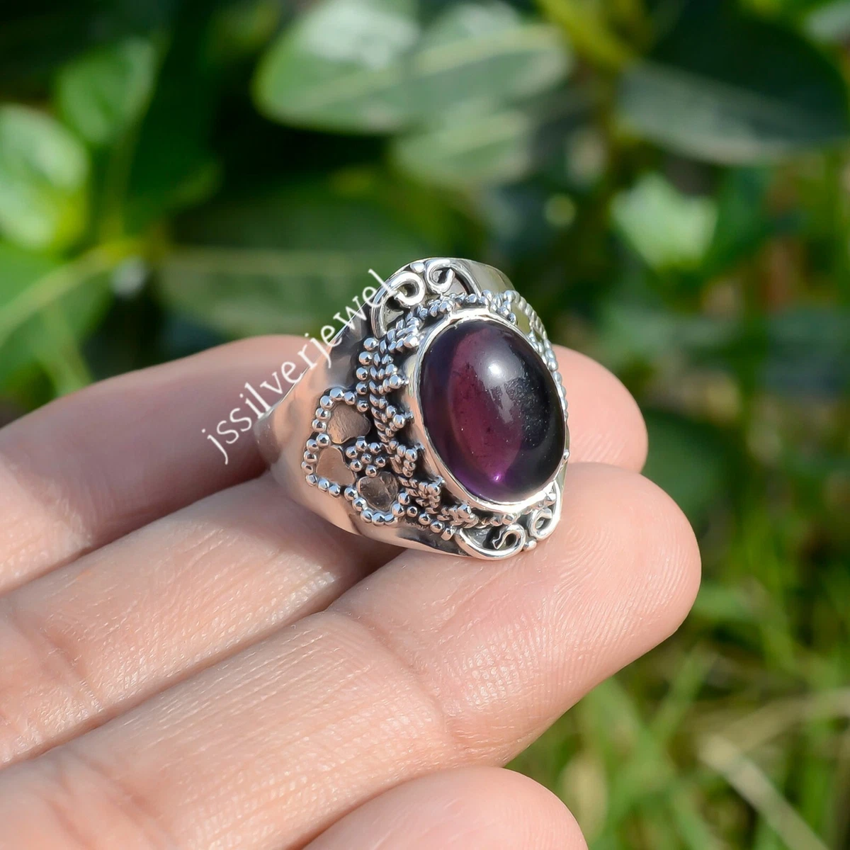 Amethyst sterling on sale silver rings