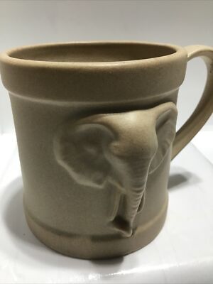 AMAULAR CREAM ELEPHANT COFFEE MUG. SOUTH AFRICA MUG.  Art Deco Print  Mug. B223