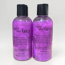 (2) Philosophy Sugar Plum Fairy Shampoo, Shower Gel & Bubble Bath 6 oz