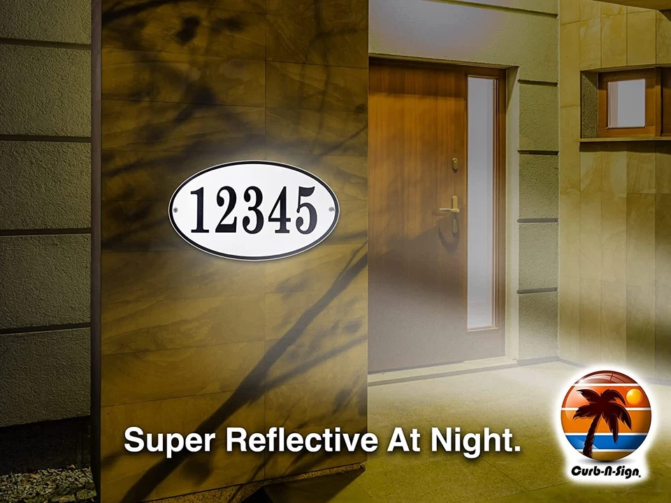 Custom House Oval Number Door Sign Personalized Mailbox Numbers Address Plaque - Image 4 of 4