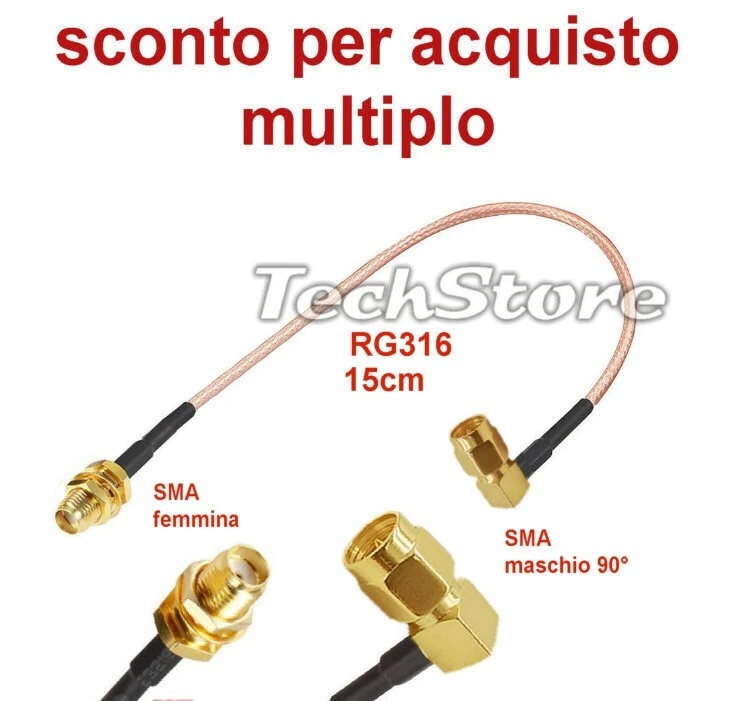 Greluma 1 Pc 30cm cavo jumper PL-259, cavo coassiale UHF maschio a Greluma 1 Pc 30cm cavo jumper PL-259, cavo coassiale UHF maschio a