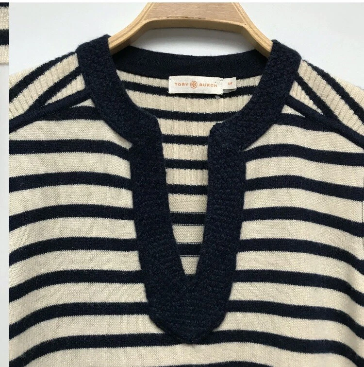 Tory Burch Maglione a righe 100% cashmere Taglia S