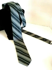 Vntg Hunter Green Stripe Sears The Mens Store Tie Made in Italy Nostalgic Style