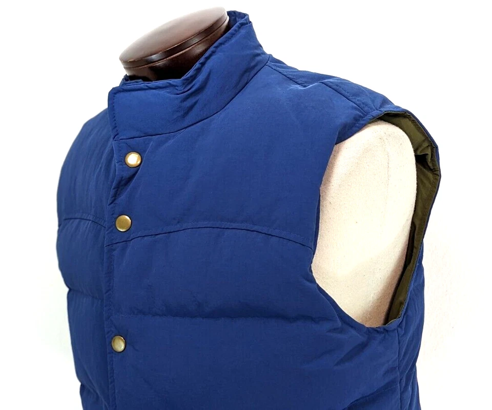 Chaleco acolchado de plumón para hombre JACK SPADE azul cremallera completa/a presión talla M usado en excelente estado * Foto 3 de 4