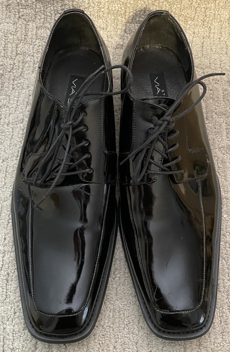 Via Spiga Laconi Black Patent Leather Dress Shoes Mens 14D  display picture 3
