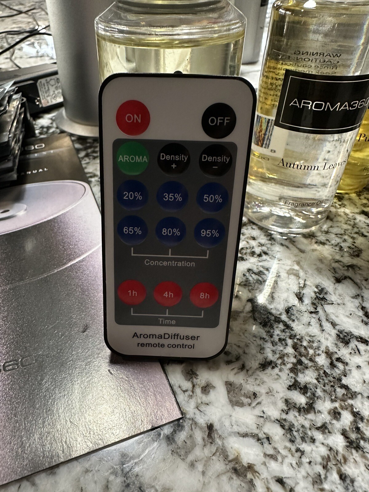 Aroma360 Silver Mini360 Diffuser With Remote Control and 7 120ml Scents