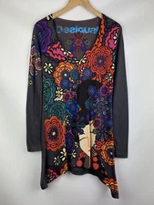 Desigual ladies long sleeve overprinted dress size M style 16T2536