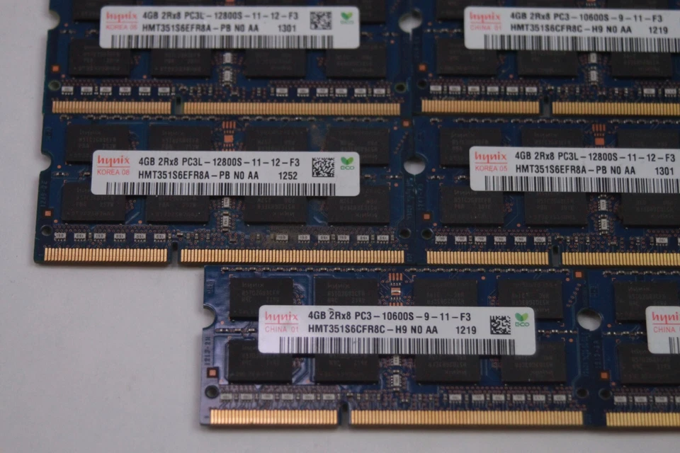 Lot 8 Hynix HMT351S6CFR8C-PB 1x4GB PC3-12800S-11-11-F3 DDR3-1600MHz Laptop RAM - Image 2 of 2