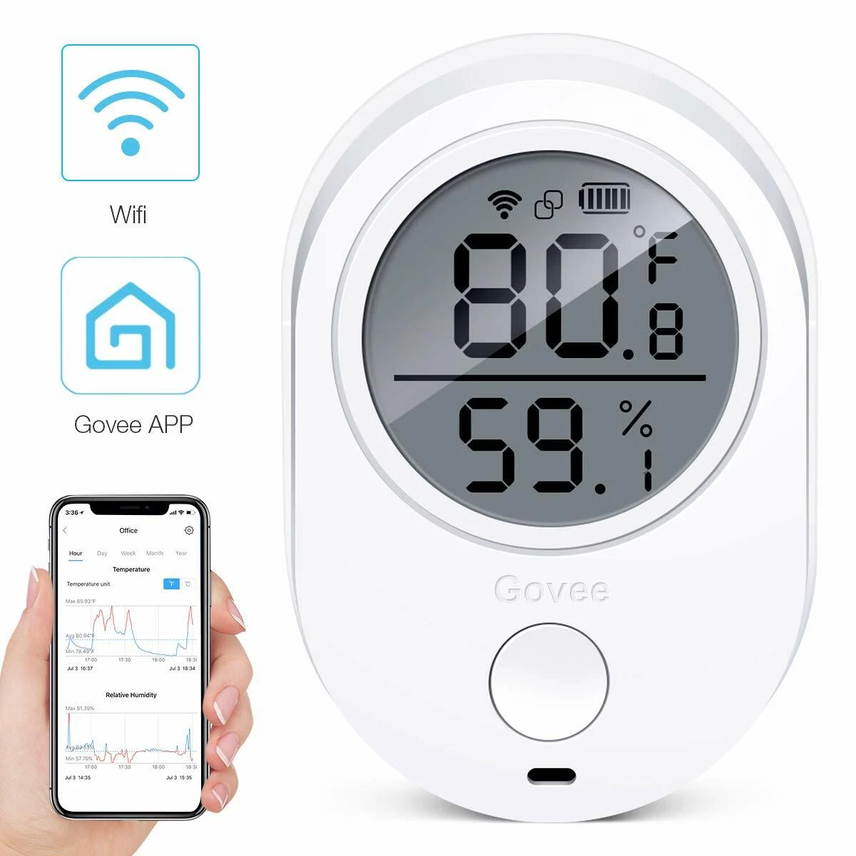 Review of Govee WiFi Wireless Temp and Humidity Sensor Monitoring 