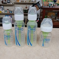 Set Of 4 Dr Brown's Anti-Colic Baby Bottles  Nipples. Misc Sizes.
