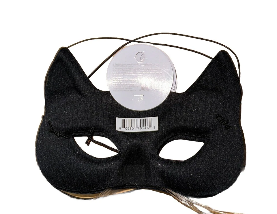 Black Velvet Cat Feline Women Unisex Mardi Gras Halloween Masquerade Mask - Image 3 of 4