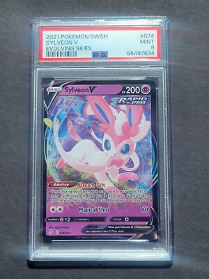 PSA 9 SYLVEON V 074/203 - SWSH EVOLVING SKIES RAPID STRIKE PSA 9 SYLVEON V 074/203 - SWSH EVOLVING SKIES RAPID STRIKE