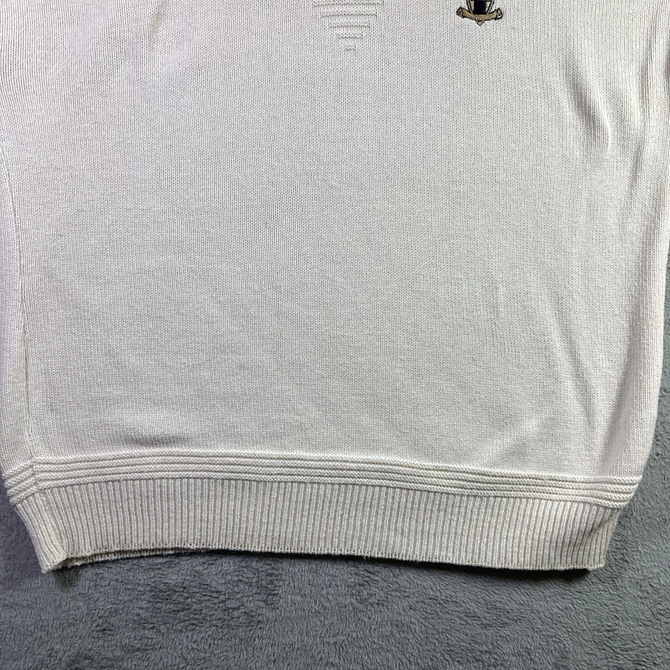 Suéter Vintage Nutmeg Mills Hombres XL Blanco Pullover Cresta Logo EE. UU. LS Sudadera Foto 3 de 4