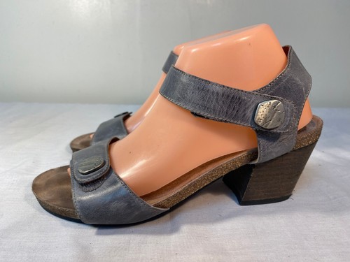 Sandalias de carrusel TAOS para mujer zapatos de tacón de cuña de cuero azul acero - EE. UU. 9-9,5 - Imagen 2 de 7