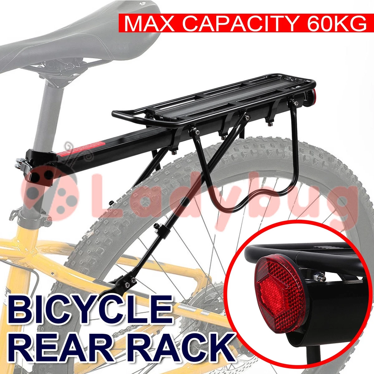 Bike Rear Rack Seat Luggage Carrier Bicycle Mountain Mount Pannier Black
