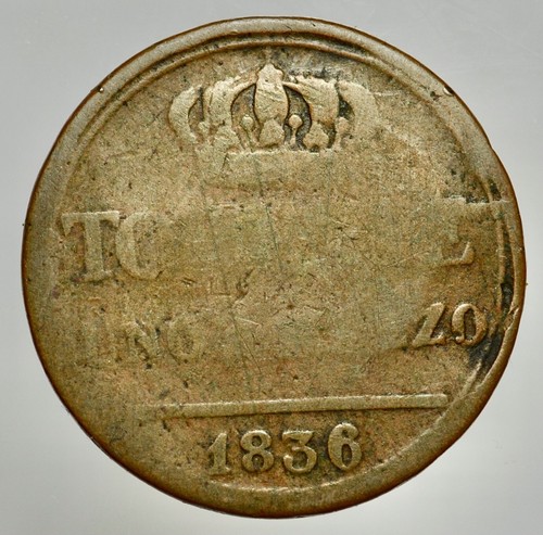 NAPOLI - FERDINANDO II -AE/ 1 1/2 TORNESE UNO E MEZZO 1836 RARA ! - Bild 2 von 2