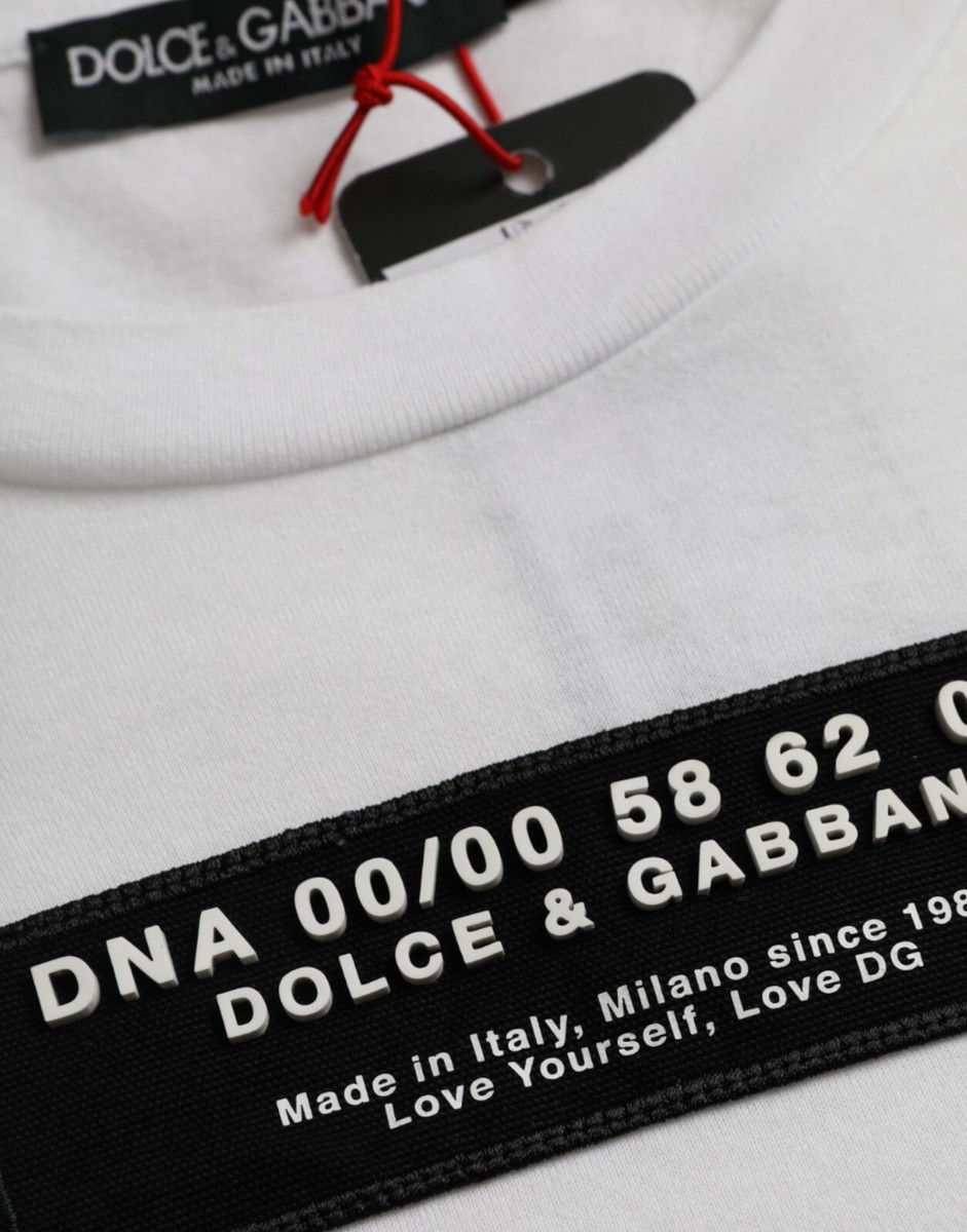 DOLCE & GABBANA T-shirt White Cotton DG Applique Men Casual