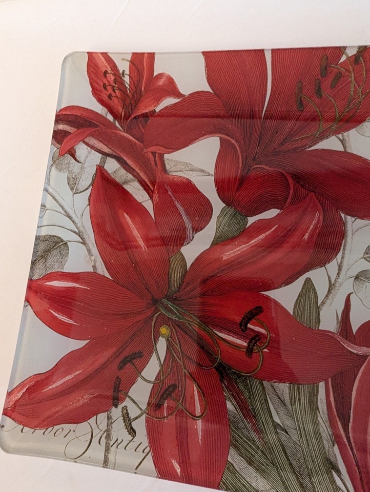 Fringe Studio Glass Winter Flora Botanical Tray 12"x8" VGC eBay