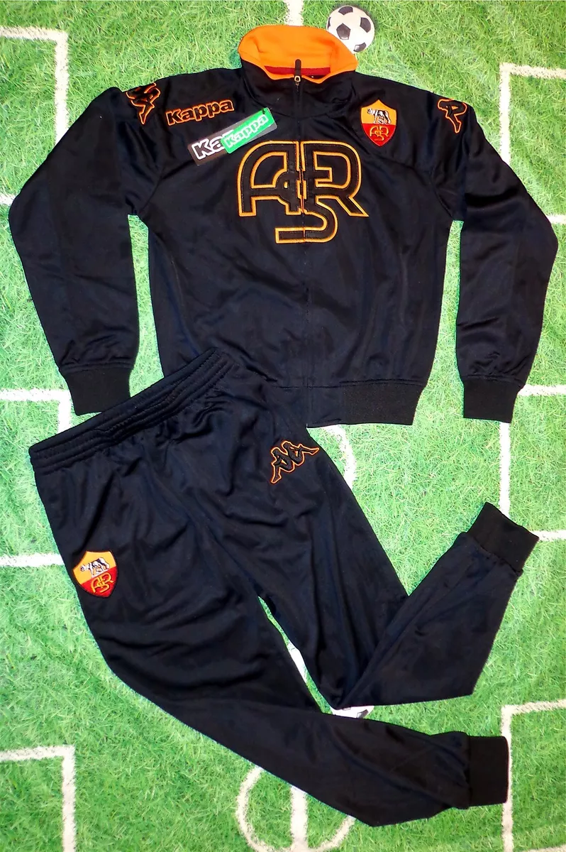 Tuta da allenamento AS Roma nera KAPPA bambini + MERCE NUOVA tuta Roma | eBay