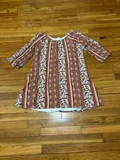 Naif Anthropologie Womens Tunic Top Size Large Boho Floral Cold Shoulder Lined