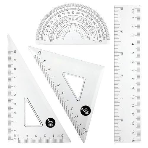 Plastic Ruler Kit,Clear Ruler 6 Inch,-Fast to Read and Easy to Carry,Drawing - Picture 6 of 6