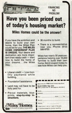 1980 Vintage Print Ad You been priced out of today's housing market Miles homes