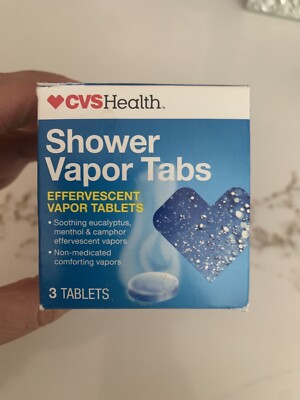 NEW CVS Shower Vapor Tabs Effervescent Vapor 3 Tablets sick fast dissolving