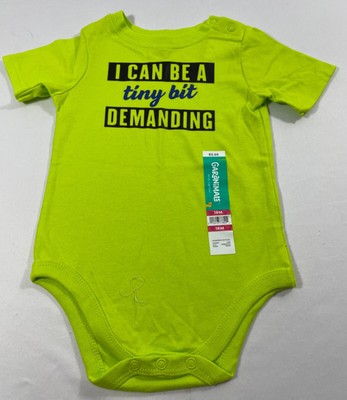GARANIMALS  I CAN BE A TINY BIT DEMANDING  GRAPHIC BODYSUIT 18 MONTHS