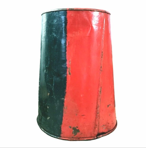 Antique Sap Bucket Red & Green Dents & Rust Garden Patio Porch Balcony Decor - Picture 8 of 11