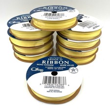Lot of 10 Spools - Offray 1/8 3mm YELLOW Ribbon 10 Yards Each 100 Polyester