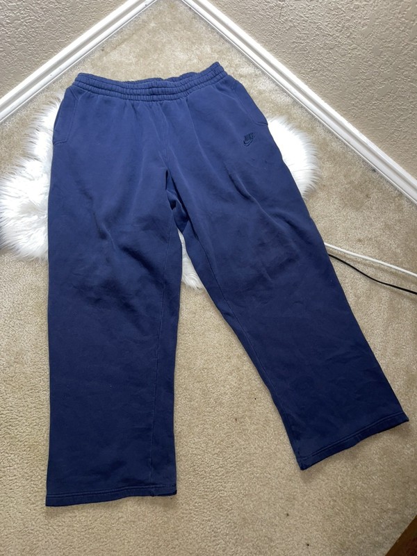 Nike Swoosh Baggy Navy Blue Sweat Pants Sweats Mens Size XL