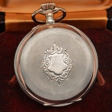 47,7 mm - Antike Herren Taschenuhr Silber 800 Galonné 'PJ' 'G&Sch'