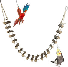 Bird Ladder for Cage Wooden Rope Perch Climbing Chewing Toys 39.4In