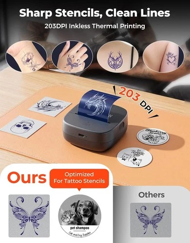 MUNBYN 2-Inch Mini Portable Thermal Tattoo Stencil Printer image 3