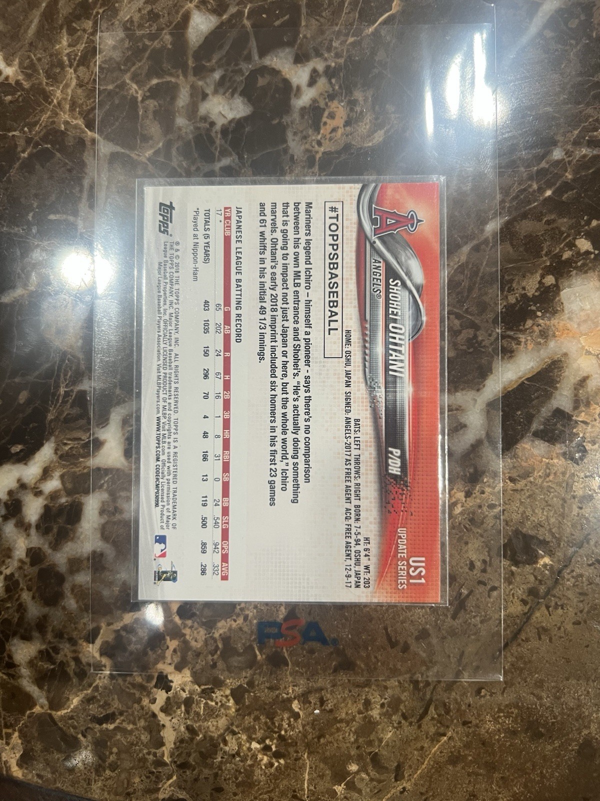 2018 RC Topps Update Shohei Ohtani Rookie #US1 Pitching, Red Jersey (RC) view 2