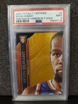 Kevin Durant 2024 Totally Certified Portraits #2 Gold Card /10 PSA 9