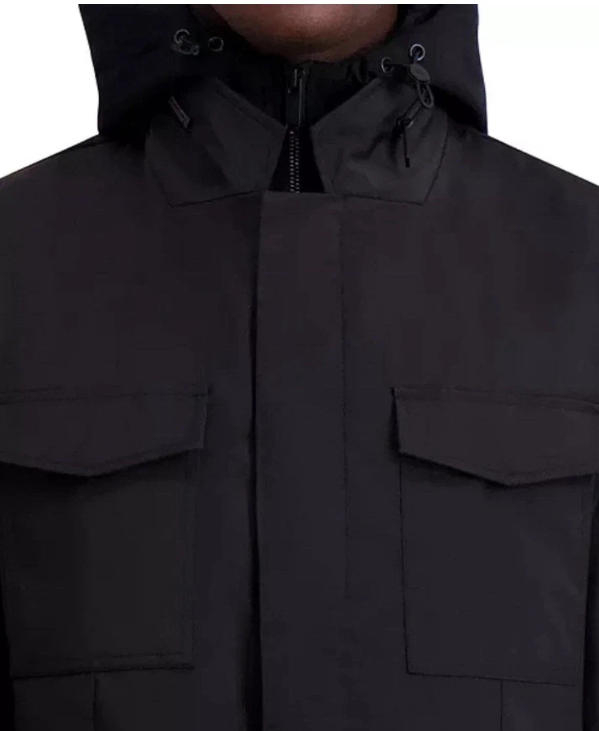 KARL LAGERFELD Black Utility Pocket Jacket Regular Fit Full Zip Lightweight M 17390₽