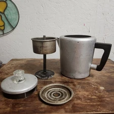 Vintage Sears Maid of Honor Aluminum Drip Coffee Maker Pot 4 Cup USA Percolator 