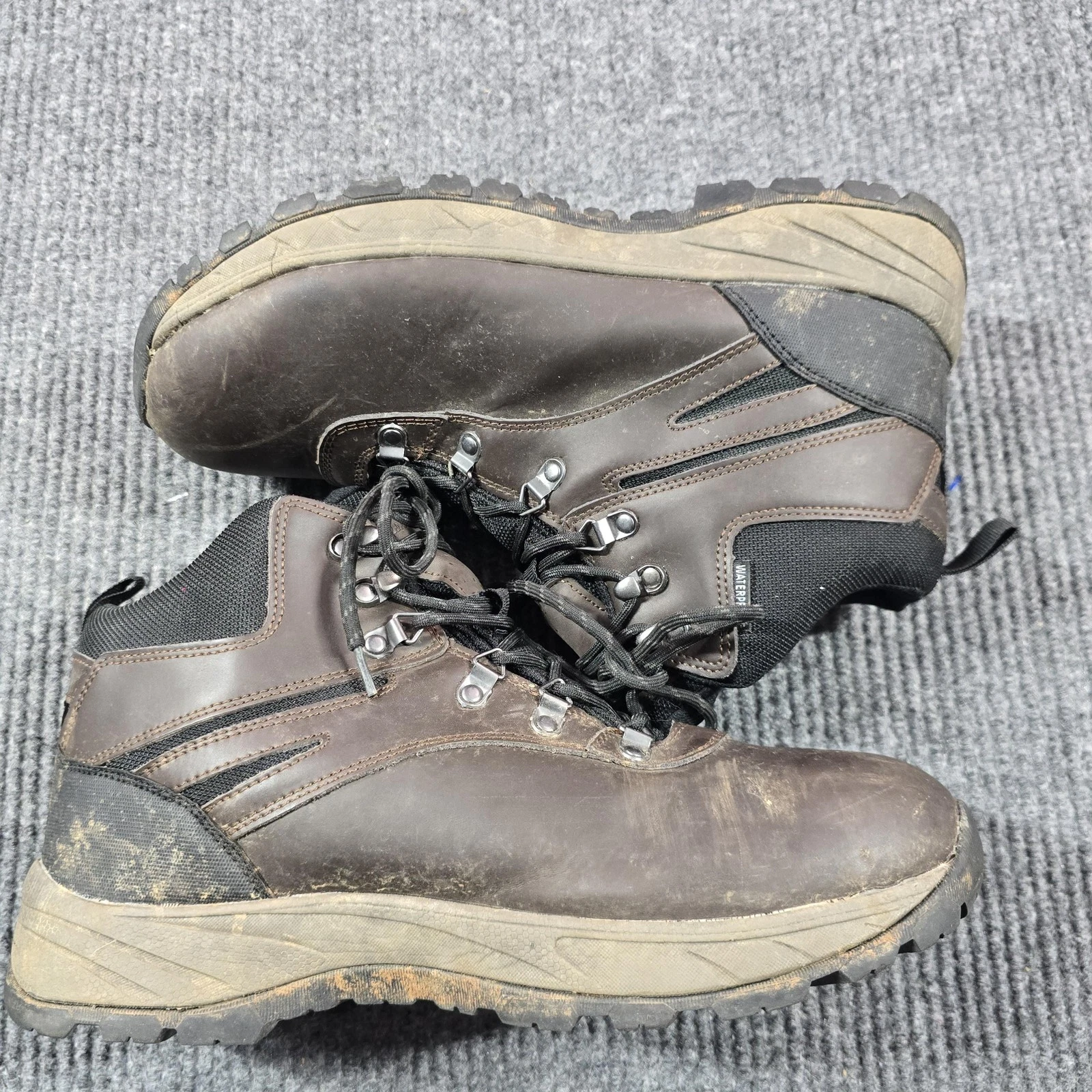 Eddie Bauer Everett Boots Mens Size 12M Brown Leather Waterproof Hiking Trail