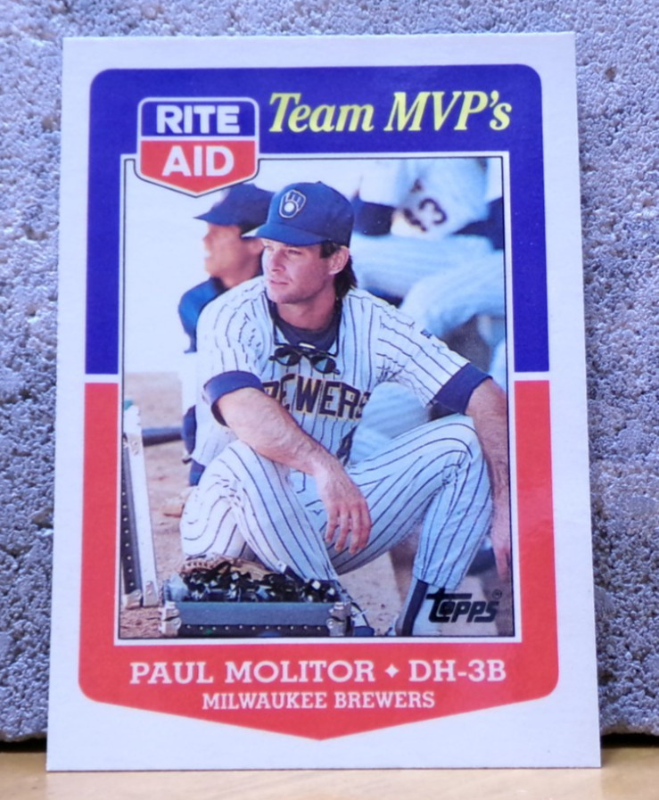 TOPPS RITE AID TEAM MVP'S BASEBALL CARD MILWAUKEE BREWERS PAUL MOLITOR DH-3B