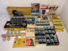 Big Lot Vintage Flash Bulbs Many Brands Sizes Blue Clear, Cubes