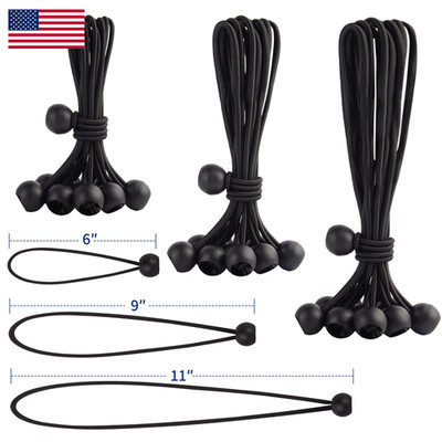 Skytened 30Pcs Of 3 Sizes Ball Bungee Cords 6 9 11 Inch Tarp Canopy Bungee