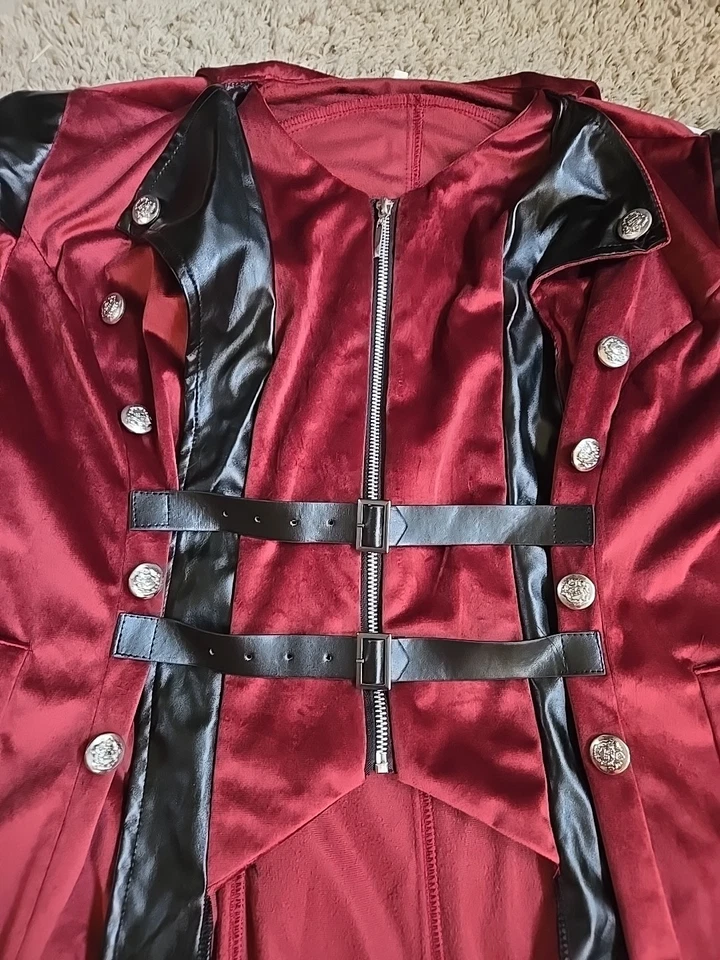 Rennisance Steampunk Victoriano Para Hombres Talla L Chaqueta de Terciopelo Adulto Disfraz de Halloween Foto 3 de 4