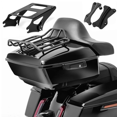 Set Topcase King NLB mit Gepäckgitter + Rückpolster und Topcaseträger in schwarz