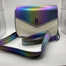 BTS Iridescent Quilted Crossbody Shoulder Bag Funko Pop Loungefly Purple Cream