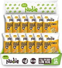 Nudie Snacks Cheese & Caramelised Onion Cauliflower Crisps - Pack 12 X 80g each