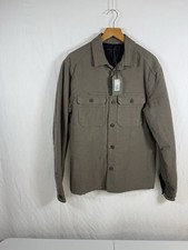 AllSaints Bold LS Shirt Quilted Lining Military Overshirt Jacket in Khaki Sz S