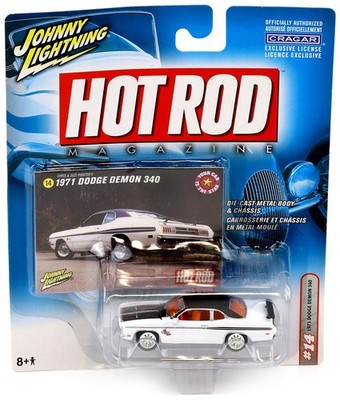 1:64 Johnny Lightning 1971Dodge Demon 340 white/ black Hot Rod