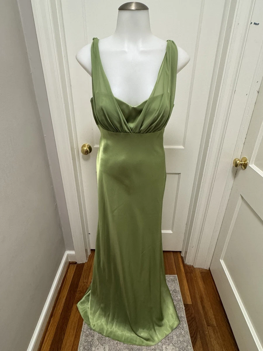 vintage 90's spaghetti strap empire waist dress floor length Scoop Neck Spaghetti Strap Empire Waisted Gown main image 0